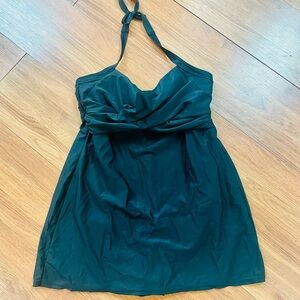 Merona Tankini Top Swimsuit Black Padded Bra Tie Halter Womens Large